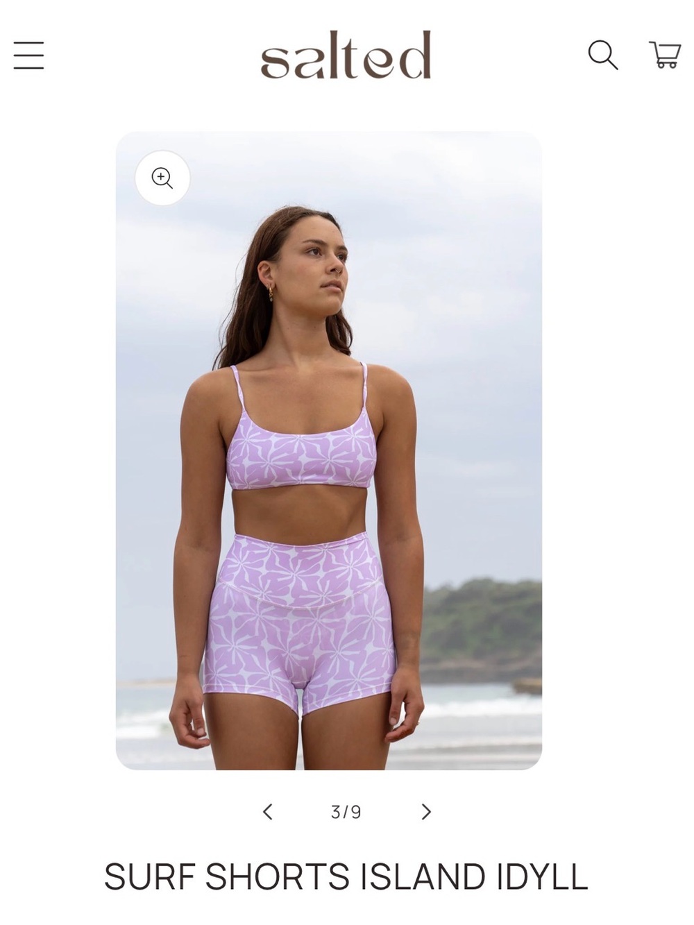 Lilac Floral High-Rise Women's Athletic Shorts